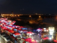 View of the Vientiane night market from our hotel